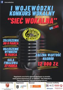 Plakat promujący I Wojewódzki Konkursu "Sieć wokalna"