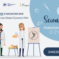 Baner Instytutu Rozrodu Zwierząt i Badań Żywności PAN "Science SOS - Porozmawiajmy o żywności"