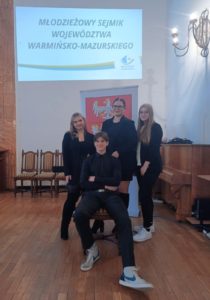 Przedstawiciele SU ZSG-S Alicja Czwartek, Julia Krasnowska, Anna Korenkiewicz i Jakub Uzar