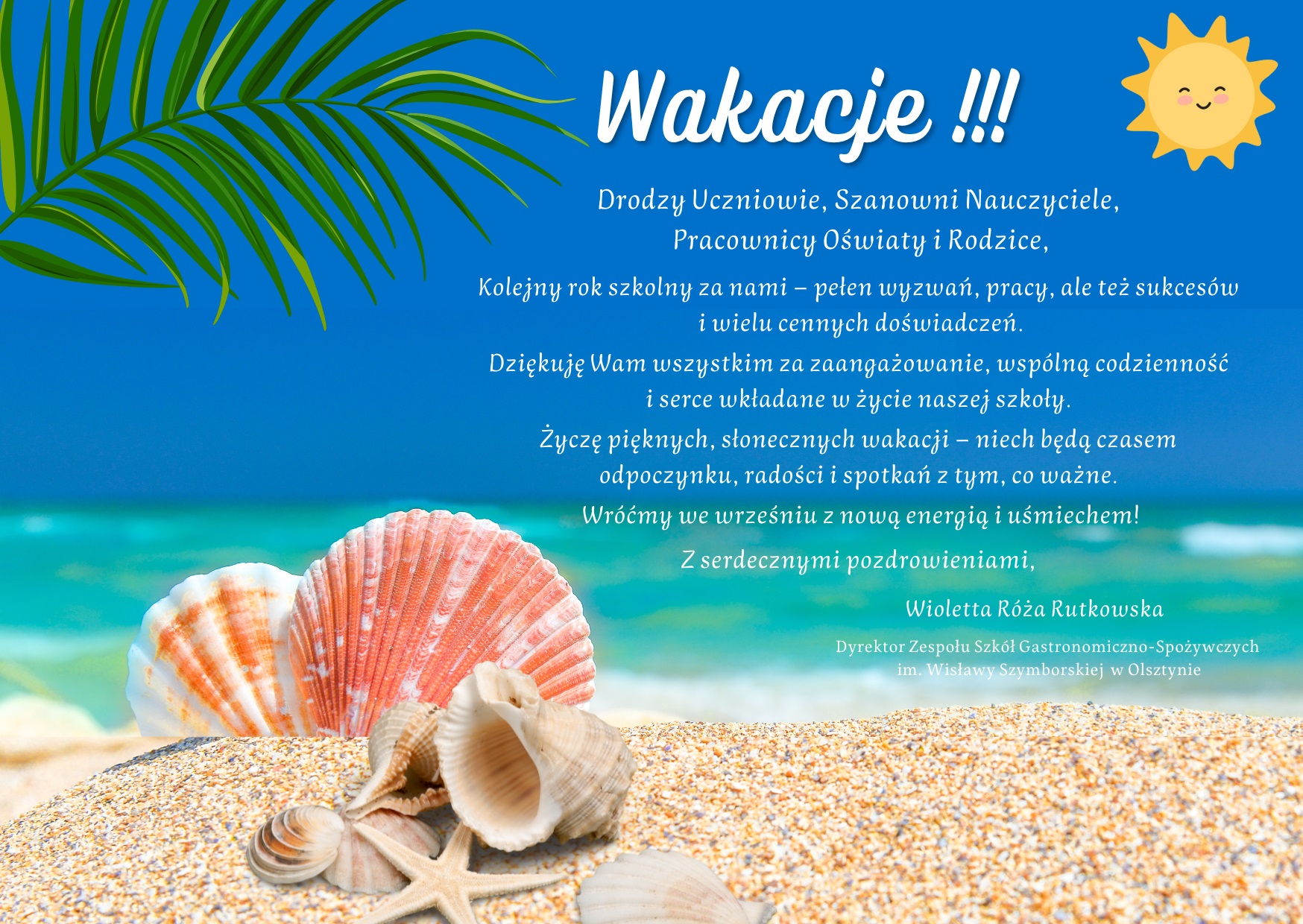 Życzenia bezpiecznych wakacji