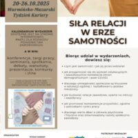 Siła relacji w erze samotności - plakat promujący Warmińsko-Mazurski Tydzień Kariery