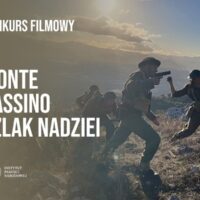 Slajd tytułowy konkursu filmowego Monte Cassino Szlak Nadziei